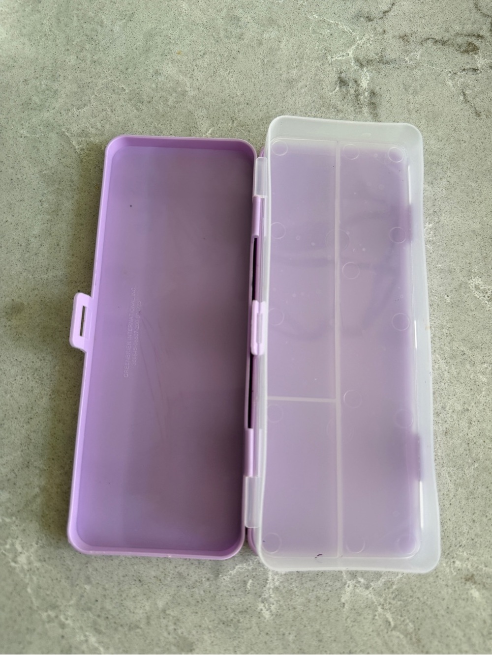 Jot Lavender faux Marble Travel Art pencil case double sided 8”